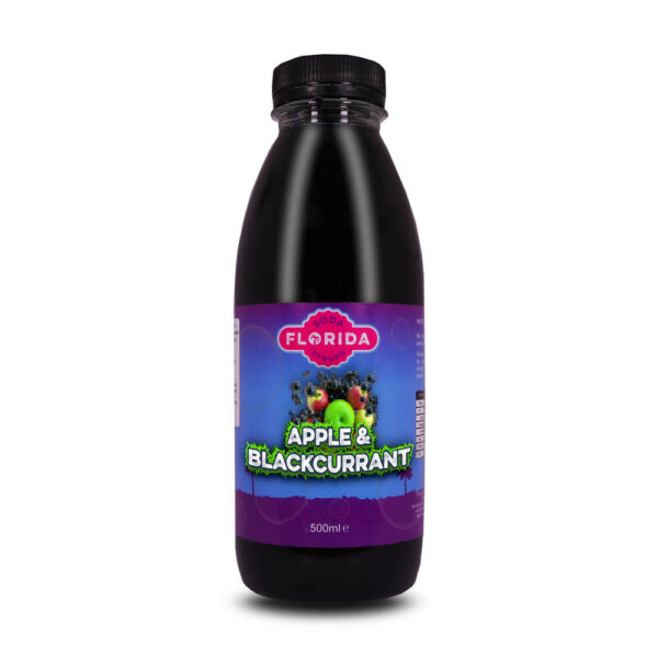 500ml bottle(s) of Apple & Blackcurrant Sodastream syrup with vibrant purple label and fruit themes.