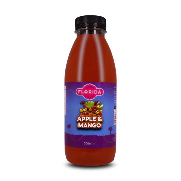 500ml bottle(s) of Apple & Mango Sodastream syrup with vibrant orange label and fruit themes.