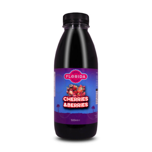 500ml bottle(s) of Cherries & Berries Sodastream syrup with vibrant red label and fruit themes.