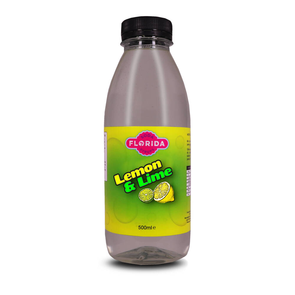 500ml bottle(s) of Lemon & Lime Sodastream syrup with vibrant yellow label and classic themes.