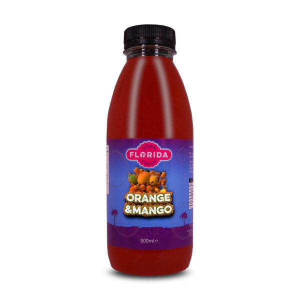 500ml bottle(s) of Orange & Mango Sodastream syrup with vibrant orange label and fruit themes.