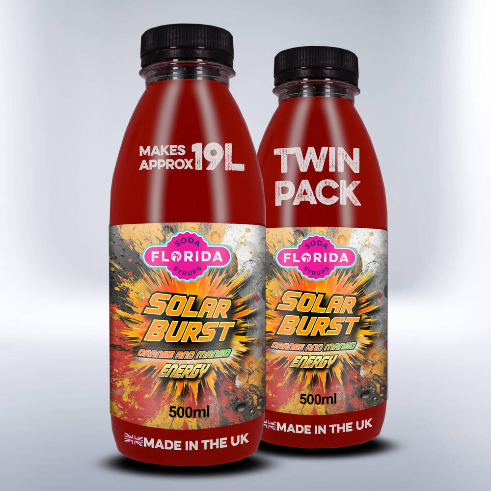 Two Bottles of 500ml Orange Soda Stream Energy Drink