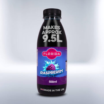 Bottle of 500ml Blue Raspberry Soda Stream Drink on a white background