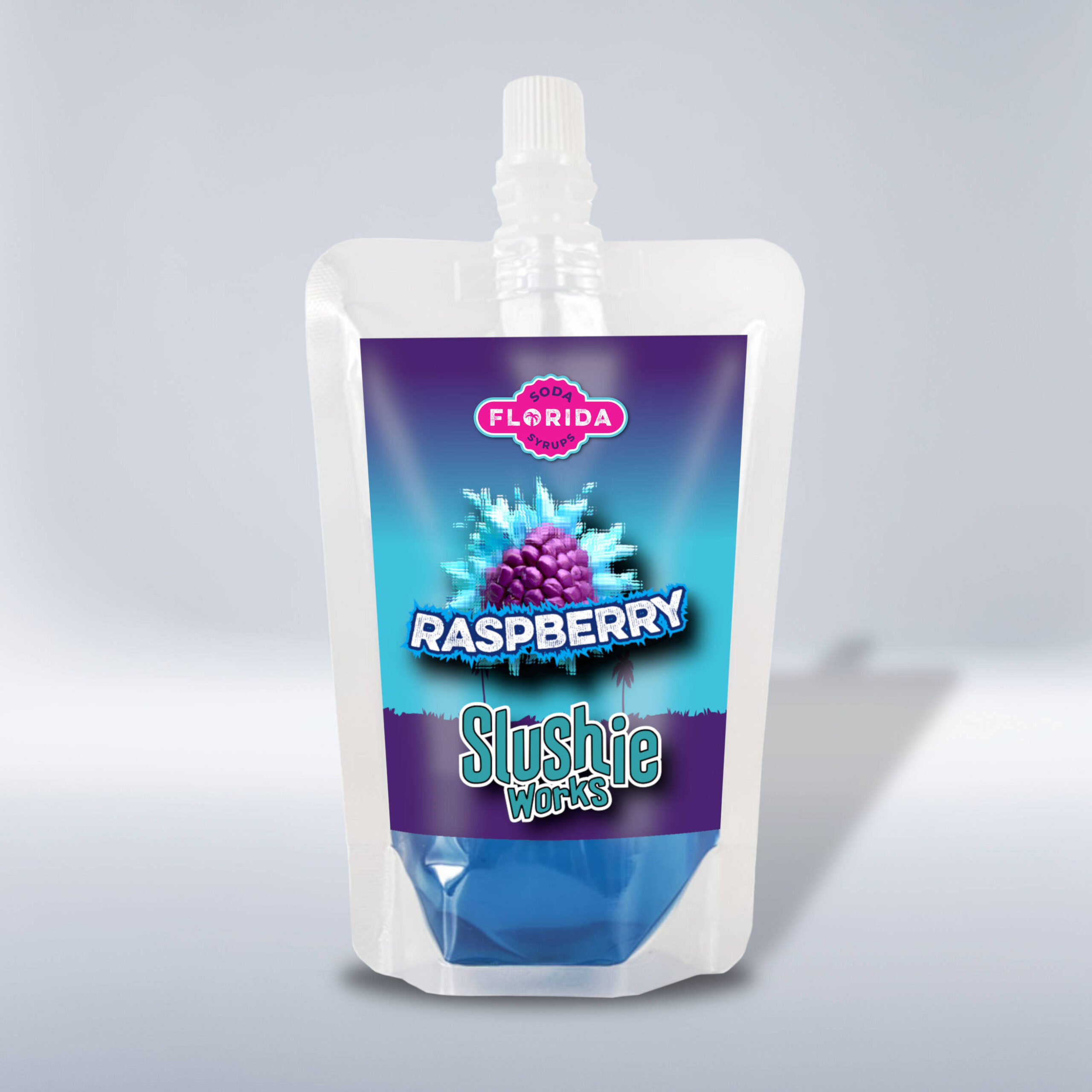 Single 100ml pouch of Blue Raspberry Ninja Slushi Syrup, with a Blue colour, on a white background. Compatible with Ninja Slushi, Euhomy, Inoviva & HiCozy Slush Machines